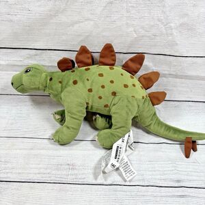 Ikea Jattelik Plush Stegosaurus Dinosaur Green Brown Stuffed Animal 18"